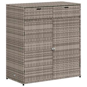 vidaXL Garden Storage Cabinet Grey 105x55x113 cm Poly Rattan