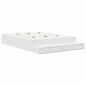 vidaXL Storage Bed Frame with Drawer White 160 cm Engineered Wood