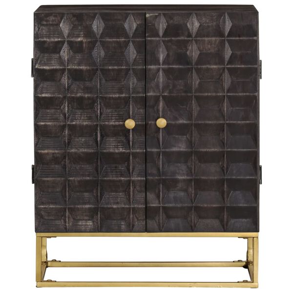 vidaXL Sideboard Black 60x35x75 cm Solid Mango Wood
