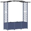 vidaXL Raised Bed with Trellis and Roof Grey 164 x 40 x 142 cm PP