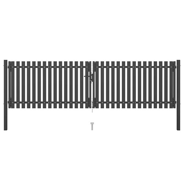 vidaXL Garden Fence Gate Steel 400x75 cm Anthracite
