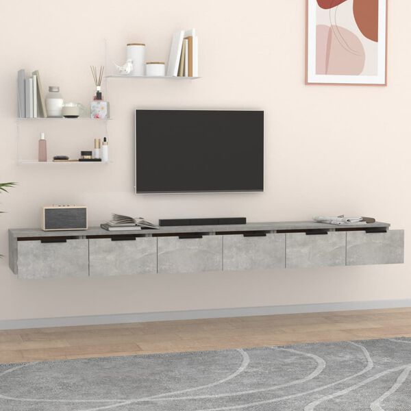 vidaXL Wall Cabinets 2 pcs Concrete Grey 102x30x20 cm Engineered Wood