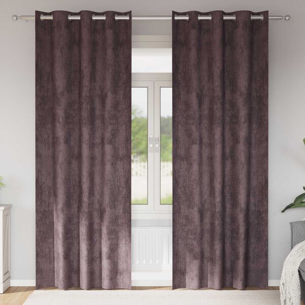 vidaXL Velvet Curtains with Curtains 2 pcs Brown 260 x 140 cm Velvet