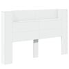 vidaXL Headboard Cabinet with LED White Engineered Wood
