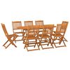 vidaXL 9 Piece Garden Dining Set 180x90x75 cm Solid Wood Acacia