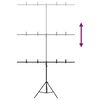 vidaXL T-Shape Background Stand Black 151x60x(70-200) cm