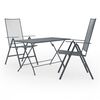 vidaXL 3 Piece Garden Dining Set Steel Anthracite