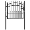 vidaXL Fence Gate with Spikes Steel 100x100 cm Black