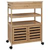vidaXL Kitchen Trolley with Wheels Natural 59.5 x 36 x 82 cm Bamboo