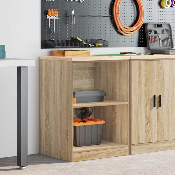 vidaXL Garage Storage Cabinet Sonoma Oak 60x51x85 cm Solid Wood Pine