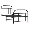 vidaXL Metal Bed Frame without Mattress with Footboard Black 90x200cm