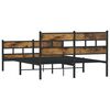 vidaXL Metal Bed Frame without Mattress Smoked Oak 160x200 cm