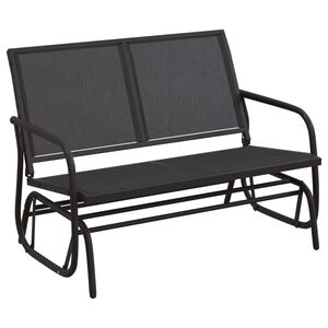 vidaXL Garden Glider Bench Black 120.5x76x86.5 cm Textilene&Steel