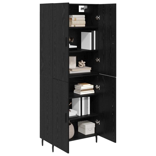 vidaXL Highboard Black oak 69.5 x 34 x 180 cm