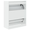 vidaXL Shoe Cabinet White 80x34x96.5 cm Engineered Wood
