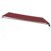 vidaXL Manual Retractable Awning with LED Burgundy 400x350 cm