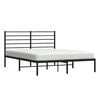 vidaXL Metal Bed Frame without Mattress with Headboard Black 135x190cm
