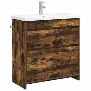 vidaXL Bathroom Furniture Set Smoked Oak 81 x 40 x 84.5 cm