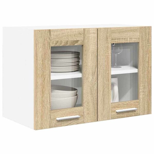 vidaXL Hanging Cabinet with Door Riga 2 pcs Sonoma Oak 60 x 31 x 40 cm
