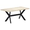 vidaXL Dining Table White 160x80x75 cm Solid Mango Wood