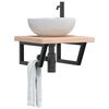 vidaXL Basin Shelf Wall Mounted Steel and Solid Wood Oak