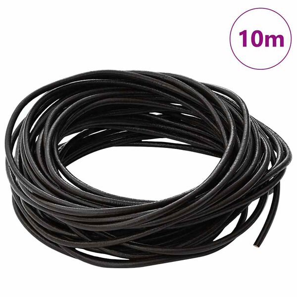 vidaXL Leather Cord Dark Brown &Oslash;2.5 mm x 10 m Leather