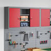 vidaXL Tool Cabinet with Shelf with Lock Red and Grey 100 x 20 x 55 cm