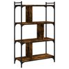 vidaXL Bookcase 4-Tier Smoked Oak 76x32x123 cm Engineered Wood