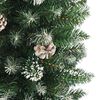 vidaXL Artificial Slim Christmas Tree Green and white 180 cm