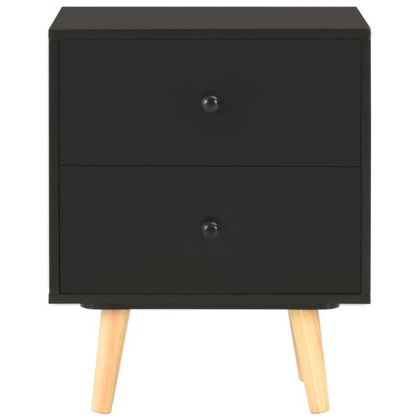 vidaXL Bedside Cabinets 2 pcs Black 40x30x50 cm Solid Pinewood