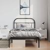 vidaXL Metal Bed Frame without Mattress with Headboard Black 100x190cm
