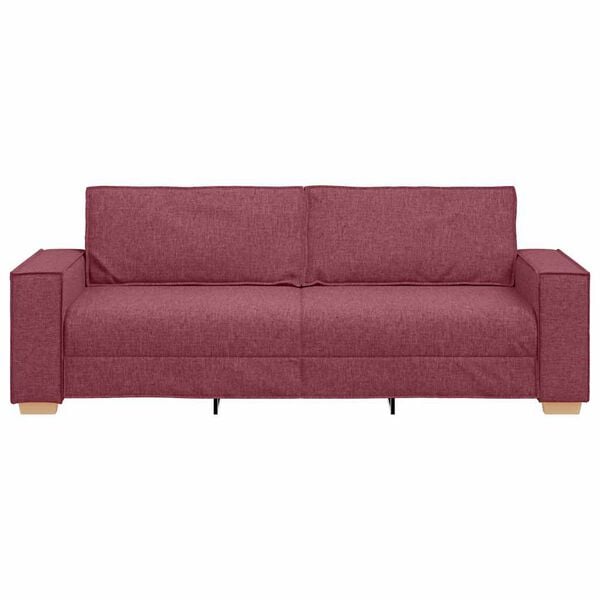 vidaXL Sofa Wine Red 220 x 78 x 84 cm Fabric