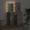 vidaXL Dressing Table 2 pcs Grey 50 x 41 x 135 cm Engineered wood