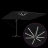 vidaXL Cantilever Roma Parasol Black and Black 352 x 251 x 265 cm