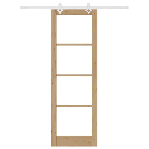 vidaXL Sliding Door Natural 78 x 232 cm Solid Pine Wood and Glass