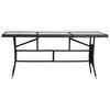 vidaXL Garden Table Black 170x80x74 cm Poly Rattan