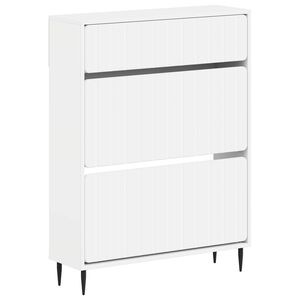 vidaXL Shoe Cabinet ZWOLLE 78 x 24 x 103 cm Engineered Wood White