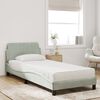 vidaXL Bed with Mattress "Dover" Light Grey Single Velvet