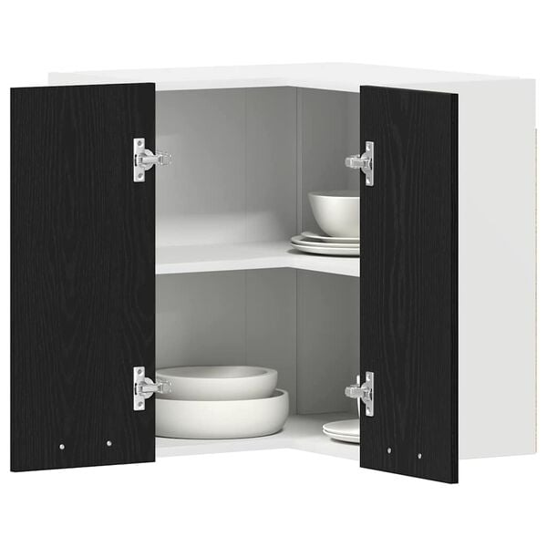 vidaXL Hanging Cabinet Lyon Black Oak 57 x 57 x 60 cm Engineered Wood