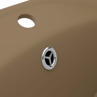 vidaXL Luxury Basin Overflow Oval Matt Cream 58.5x39 cm Ceramic