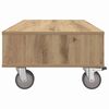 vidaXL Side Table with Wheels Artisan Oak 90 x 50 x 30 cm