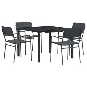 vidaXL Outdoor Furniture Set 5 pcs Anthracite Steel