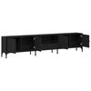vidaXL TV Cabinet Black oak 200 x 25 x 44 cm Engineered wood
