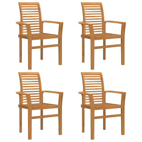 vidaXL Stacking Garden Chair Brown 62.5 x 54.5 x 95.5 cm