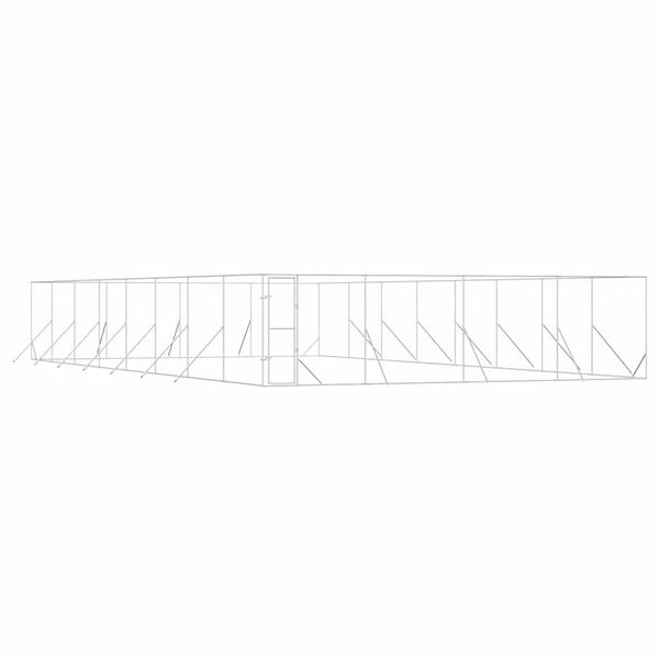 vidaXL Outdoor Dog Kennel Silver 8x16x2 m Galvanised Steel