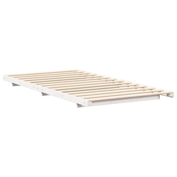 vidaXL Floor Bed Frame White 90 x 220 cm Solid pine wood