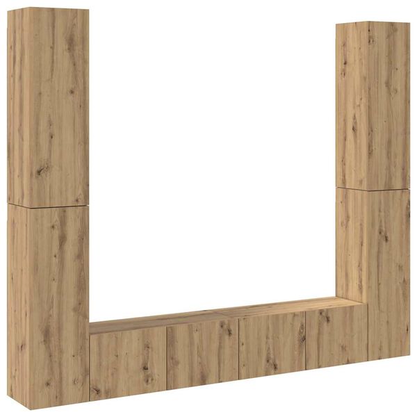 vidaXL Wall Mounted TV cabinets 6 pcs Artisan Oak Engineered Wood