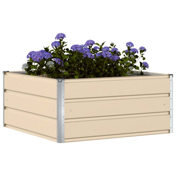 vidaXL Planter Ivory 100 x 100 x 45 cm Steel