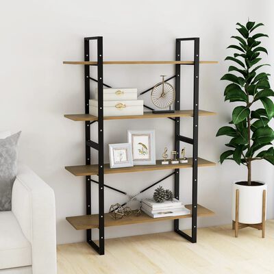 vidaXL 4-Tier Book Cabinet 100x30x140 cm Solid Pine Wood