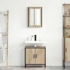 vidaXL Bathroom Furniture Set with Shelf 2 pcs Brown Engineered wood
